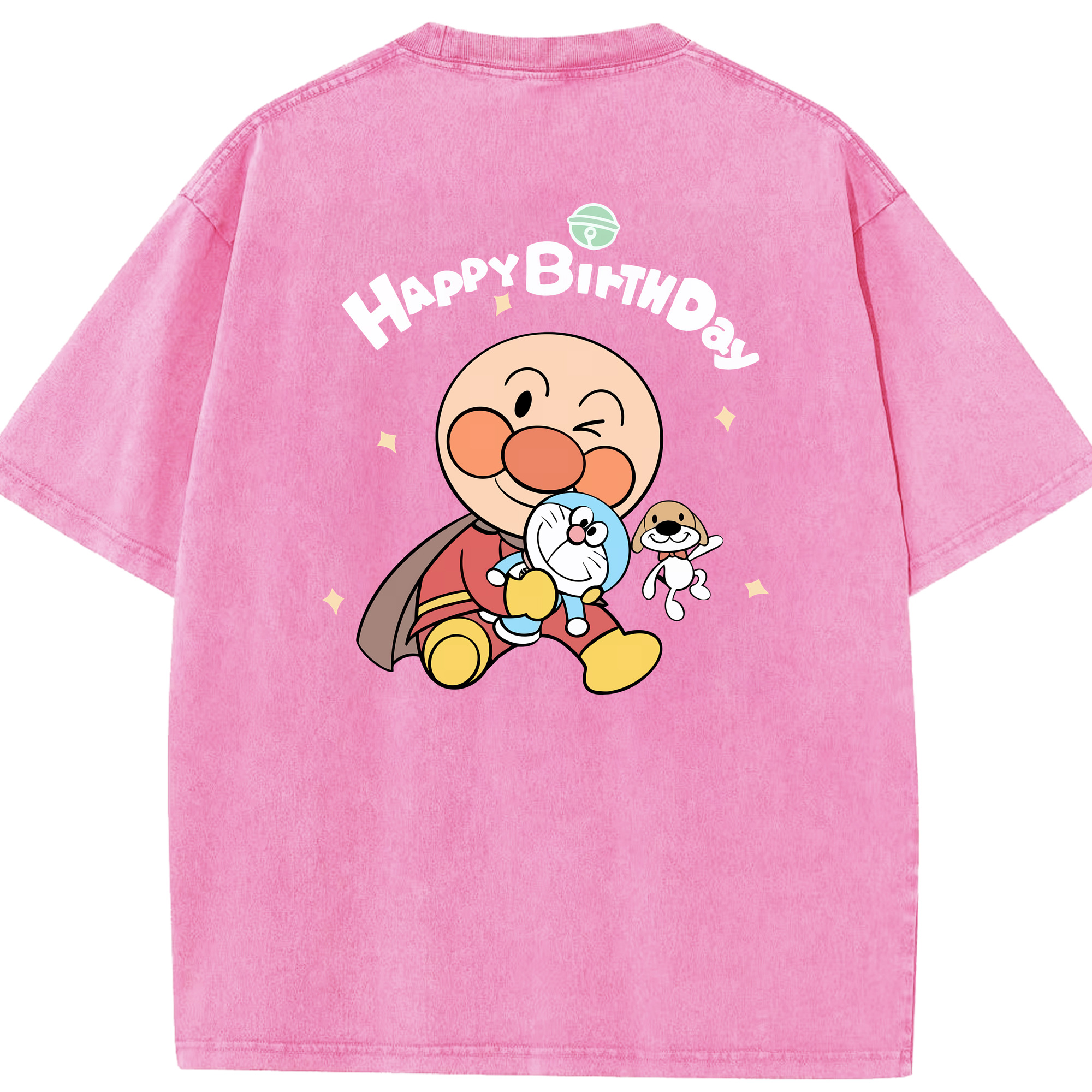 （画像用） アンパンマン Anpanman 綿100% ヴィンテージ風 半袖Tシャツ（背面プリント）
